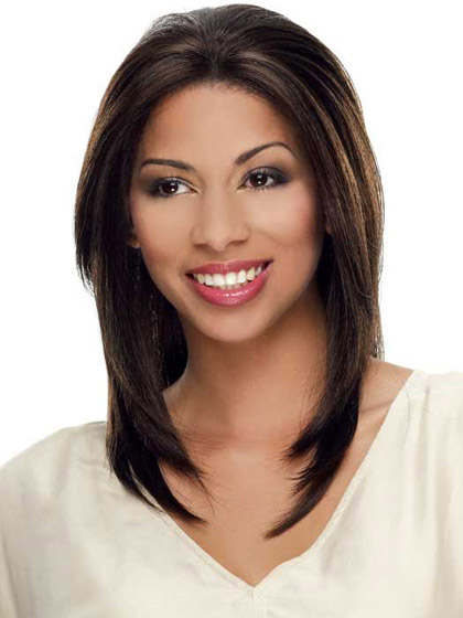 Long Straight Lace Front Synthetic Wig - Click Image to Close