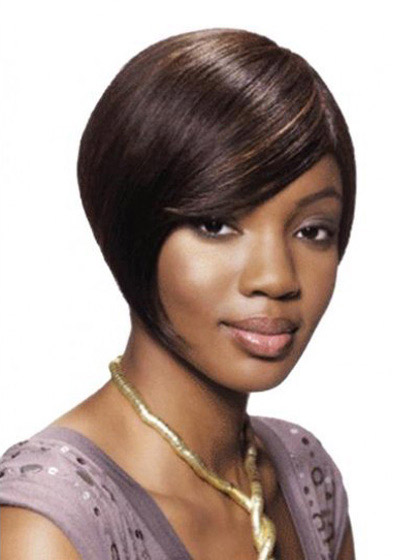 100% Human Hair Short Asymmetric Bob Wig