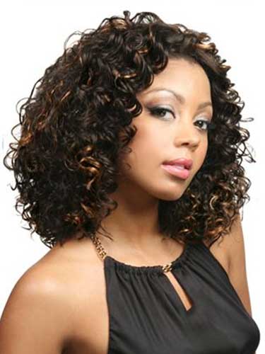 14" Curly Lace Front Synthetic Wig - Click Image to Close