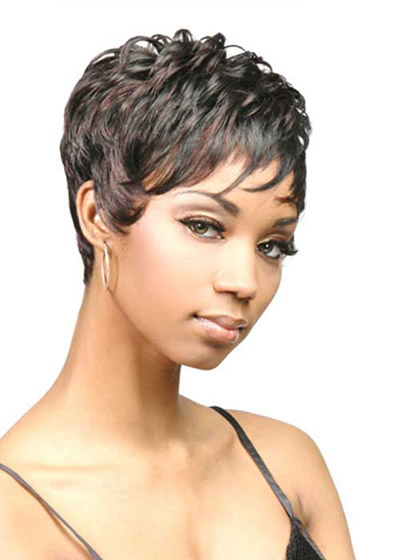 Chic Short Cut Capless Curly Synthetic Wig - Click Image to Close