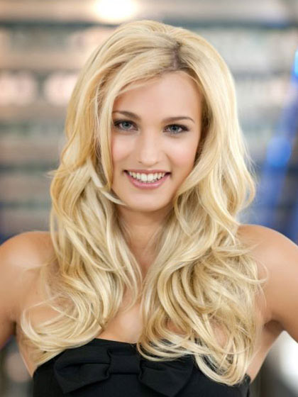 Long Wavy Style 3/4 Synthetic Wig - Click Image to Close