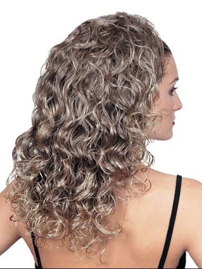 Long Curly Synthetic 3/4 Capless Wig - Click Image to Close