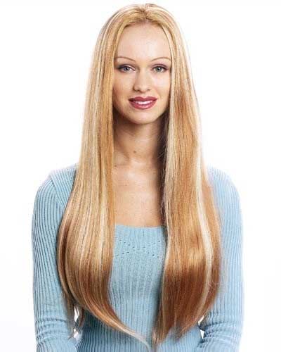 Long With Open Top 3/4 Wig - Click Image to Close