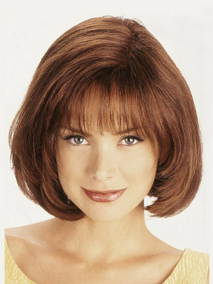 10" Human Hair Bob Style Top Piece Wig - Click Image to Close