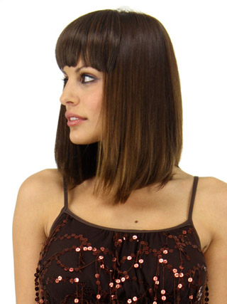 5.5" Straight Synthetic Clip in Bangs