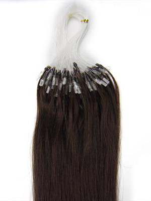 18"100S Dark Chestnut Brown Micro Loop Synthetic Extension