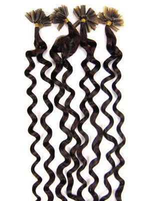 20" 100% Curly Nail Tip Human Hair Extensions