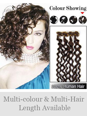 20" 100% Curly Nail Tip Human Hair Extensions