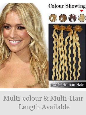 20" 100% Curly Nail Tip Human Hair Extensions