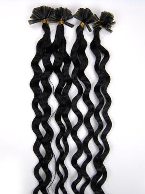 20" 100% Curly Nail Tip Human Hair Extensions