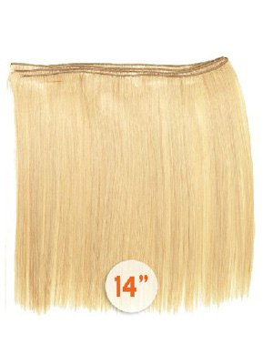 14" Straight Human Hair Wefted Extensions - Click Image to Close