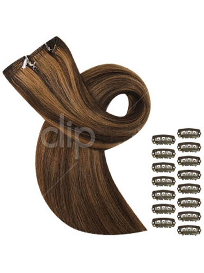 16" DIY Set Clip In Hair Extensions - Click Image to Close