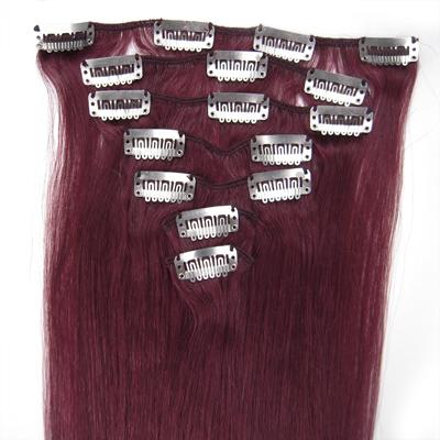 7 pcs From 14" Straight Clip In Full Head Set