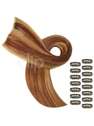 16" DIY Set Clip In Hair Extensions - Click Image to Close