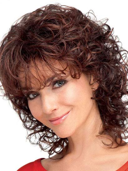 Mid-Length Gorgeously Curly Synthetic Wig - Click Image to Close