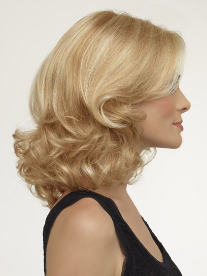 Medium Length Soft Curls Lace Front Synthetic Wig