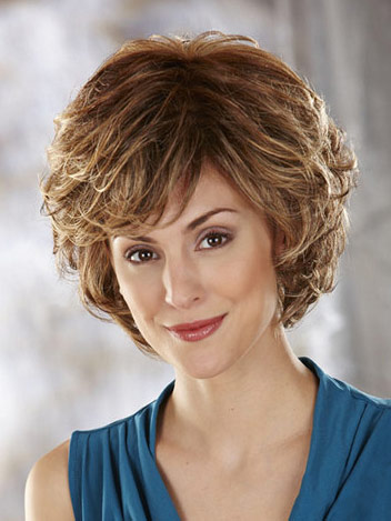 Short Layers Wave Synthetic Capless Wig