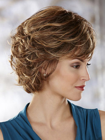 Short Layers Wave Synthetic Capless Wig