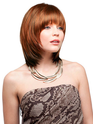 Collar Length Layers Synthetic Wig