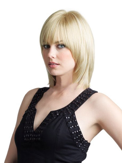 Collar Length Layers Synthetic Wig