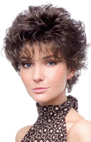 Short Curly Classic Style Synthetic Capless Wig