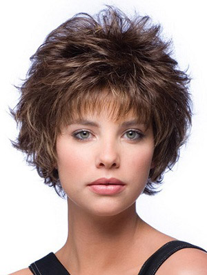 Curly Mixed Layered Short Capless Wig - Click Image to Close