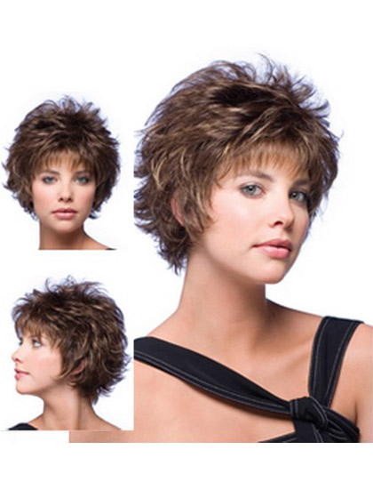 Curly Mixed Layered Short Capless Wig