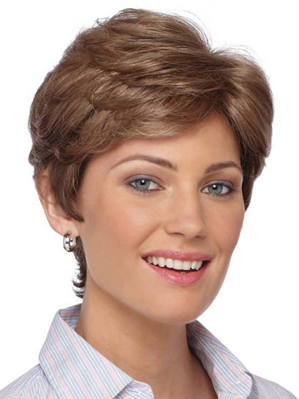 Feathery Boy Cut Short Layered Lace Front Wig - Click Image to Close