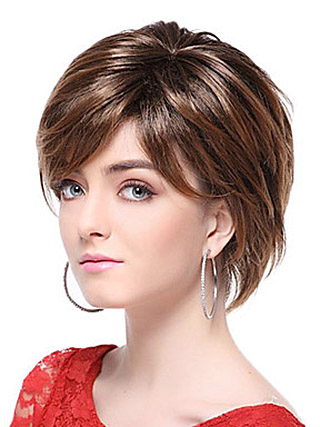 Brown Short Straight Synthetic Wig