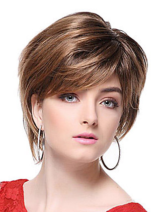 Brown Short Straight Synthetic Wig