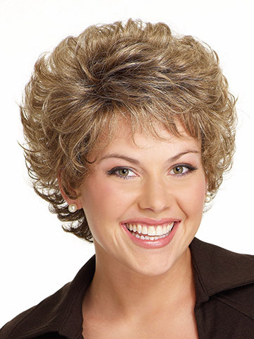 Open Curled Style Short Lace Front Wig - Click Image to Close