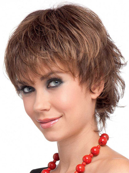 Dance Human Hair Full Lace Short Straight Wig - Click Image to Close