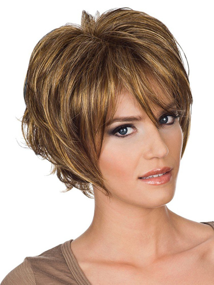 Blonde Cropped Hairstyles Layered Short Wig - Click Image to Close