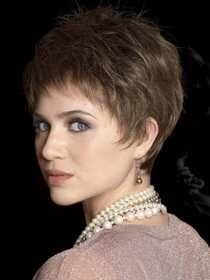 Ultra-light Short Wispy Synthetic Wig with Layering Style