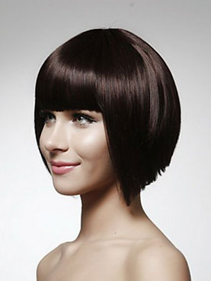 100% Human Hair Straight Short Bob Wig