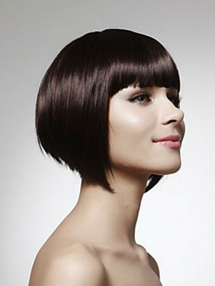 100% Human Hair Straight Short Bob Wig