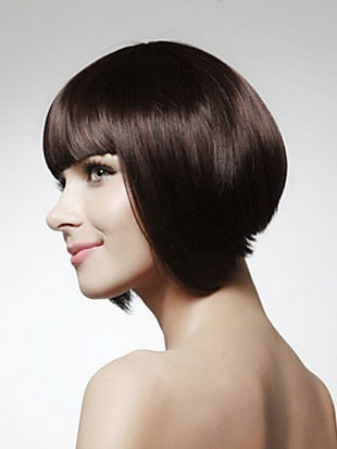 100% Human Hair Straight Short Bob Wig