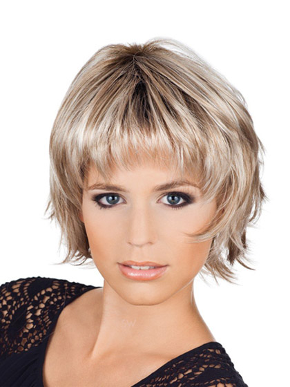 Short Synthetic Layering Fringe Wig