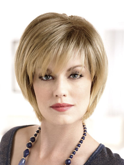 Modern Bob Style Natural Straight Short Lace Wig - Click Image to Close