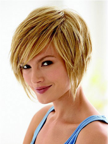 Asymmetrical Cut Synthetic Short Wig - Click Image to Close