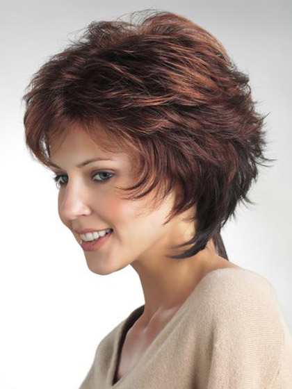 Short Straight All-Over Layered Cut Lace Front Wig