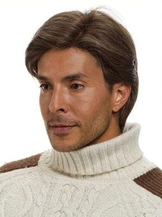 Classic Short Straight Human Hair Wig for Man - Click Image to Close