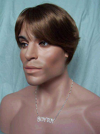 Fancy Short Straight Synthetic Capless Wig for Man