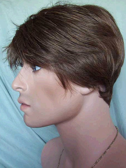 Wonderful Short Straight Synthetic Capless Wig for Man