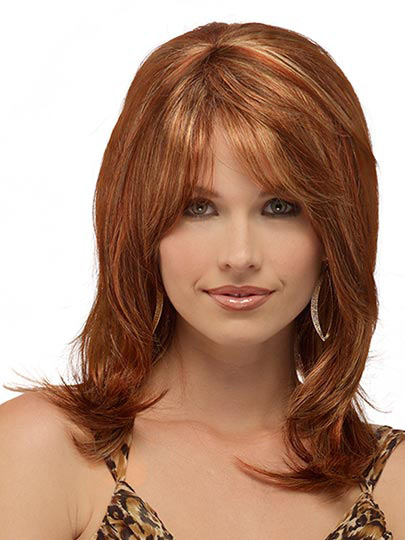 Medium Length Soft Wavy Feminine Wig - Click Image to Close