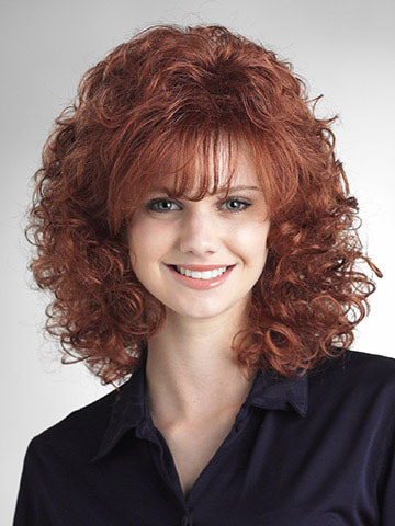 Synthetic Curly Capless Medium Wig