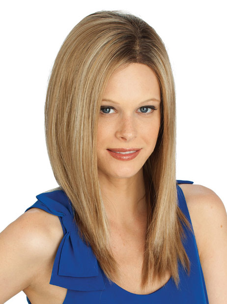 Sleek Straight Synthetic Long Lace Front Wig - Click Image to Close