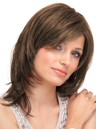 Natural Straight Lace Front Mid-Length Wig