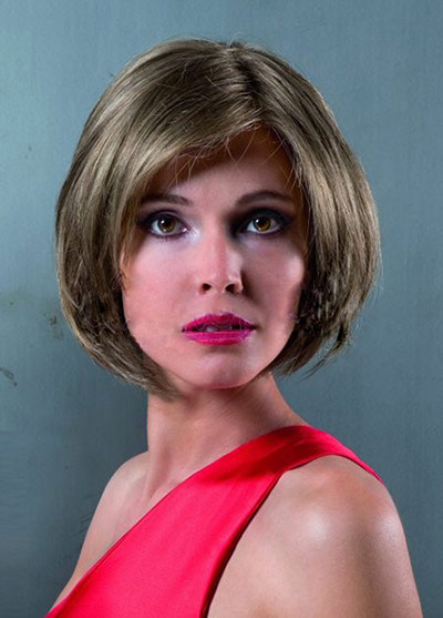 Chin Length Bob Style Remy Human Hair Wig - Click Image to Close