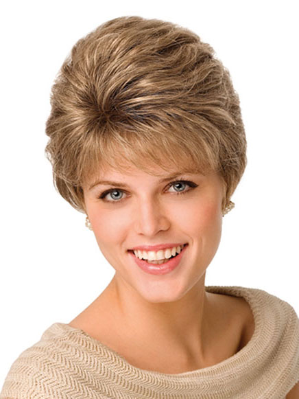 100% Human Hair Hand-Tied Lace Front Short Wig - Click Image to Close